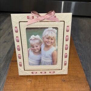 Lenox Tied With Love Cream and Pink Photo Frame with Pink Bow